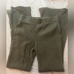 Aerie Waffle Flare Pants in Olive